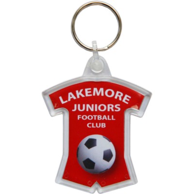 Picture of ACRYLIC SPORTS KIT SHAPE KEYRING in Clear Transparent.