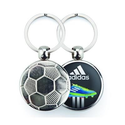 Picture of SILVER COLOUR METAL KEYRING in Football Design.