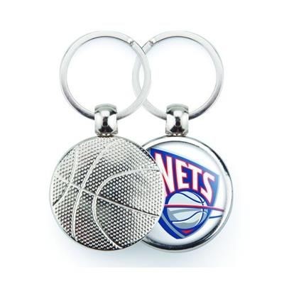 Picture of SILVER COLOUR METAL KEYRING in Basketball Design