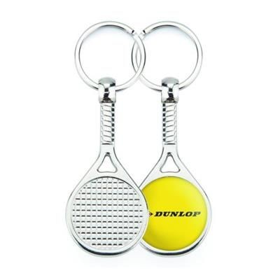 Picture of SILVER COLOUR METAL KEYRING in Tennis Racket Design