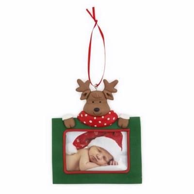 Picture of REINDEER CHRISTMAS DECORATION with Red Satin Ribbon Loop