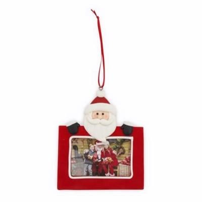 Picture of FATHER CHRISTMAS SANTA CHRISTMAS DECORATION with Red Satin Ribbon Loop