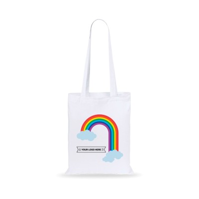 Picture of RAINBOW COTTON BAG - COLOUR - CLOUD in White