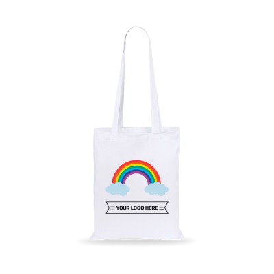 Picture of RAINBOW COTTON BAG - COLOUR - RAINBOW in White