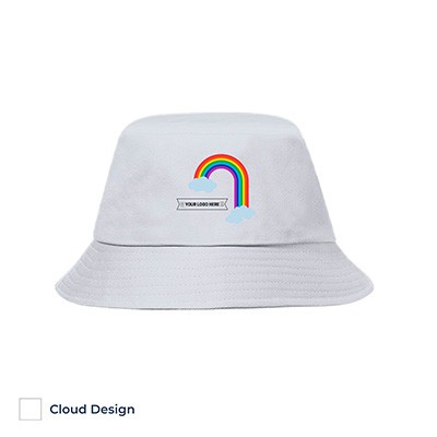 Picture of RAINBOW LESA BUCKET HAT - CLOUD in White