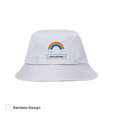 Picture of RAINBOW LESA BUCKET HAT - RAINBOW in White