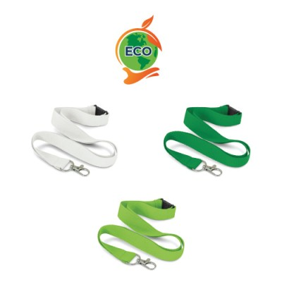Picture of ECO FLAT POLYESTER LANYARD - 10 MM - THUMB TRIGGER in Pantone Matched or White