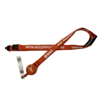 Picture of DYE SUBLIMATED LANYARD with Ski Pull - 15 Mm in White