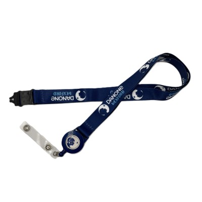 Picture of DYE SUBLIMATED LANYARD with Ski Pull - 25 Mm in White