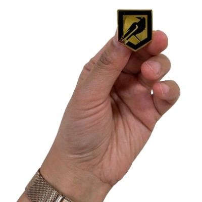 Picture of HARD ENAMELLED PIN BADGE - 35MM - BUTTERFLY CLUTCH in Silver