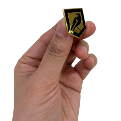 Picture of HARD ENAMELLED PIN BADGE - 35MM - MAGNETIC BACKING in Silver