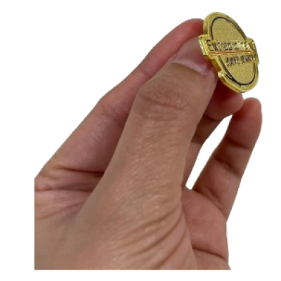 Picture of SOFT ENAMELLED PIN BADGE - 30MM - TWO BUTTERFLY CLUTCHES in Silver