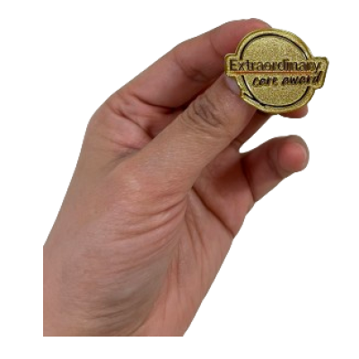 Picture of SOFT ENAMELLED PIN BADGE - 35MM - KEYRING CHAIN ATTACHMENT in Silver