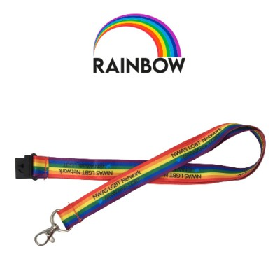 Picture of RAINBOW DYE SUBLIMATED LANYARD - 15 MM - BULLDOG CLIP in Rainbow