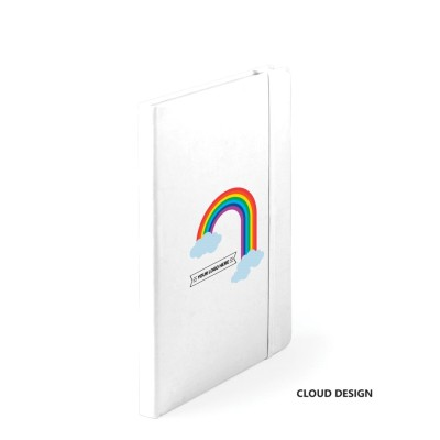 Picture of RAINBOW MALTA NOTE BOOK - CLOUD in White
