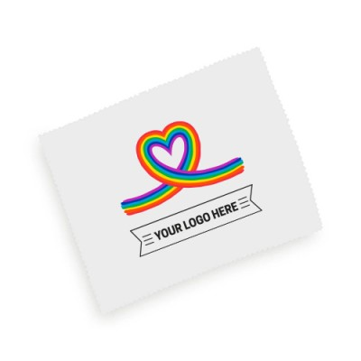 Picture of RAINBOW MICROFIBRE LENS CLOTH - HEART in White