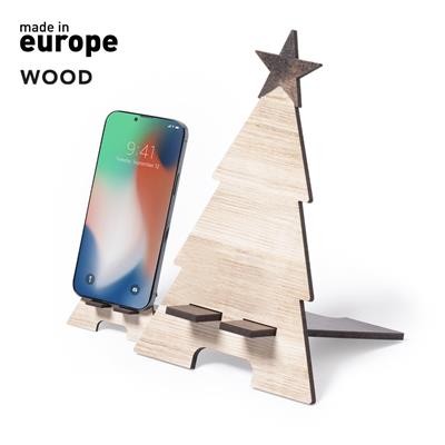 Picture of WOOD CHRISTMAS TREE MOBILE PHONE HOLDER.