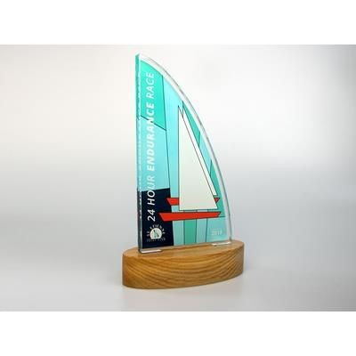 Picture of STANDARD SHAPE ACRYLIC AWARD with Plain Wood Base.