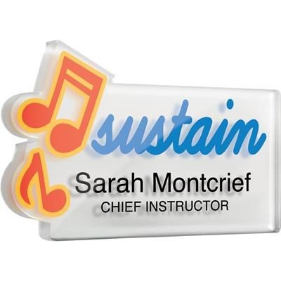 Picture of ACRYLIC PERSONALISED NAME BADGE WHITE.