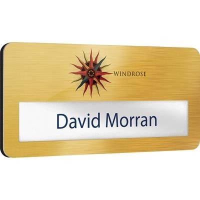 Picture of METAL FACED WINDOW NAME BADGE.