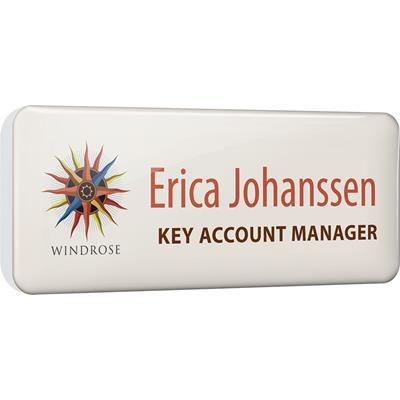 Picture of PLASTIC FACED PERSONALISED NAME BADGE in White