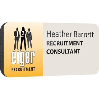 Picture of SPOT COLOUR PERSONALISED PLASTIC NAME BADGE CHOICE OF SIZES AVAILABLE