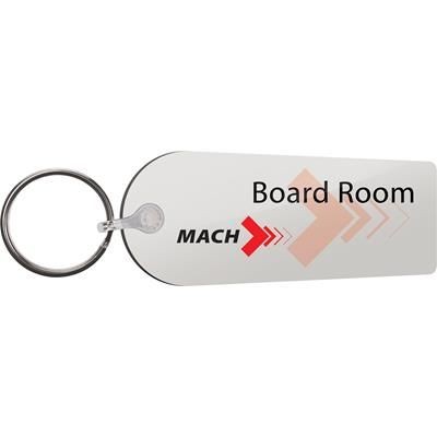 Picture of BESPOKE PRINTED & ENGRAVED LAMINATE KEYRING in White
