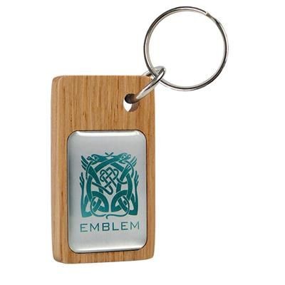 Picture of REAL WOOD KEYRING with Domed Metal Insert.