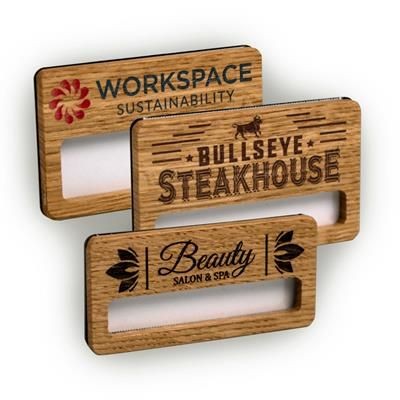 Picture of REUSABLE WOOD FACED WINDOW BADGE ENGRAVED