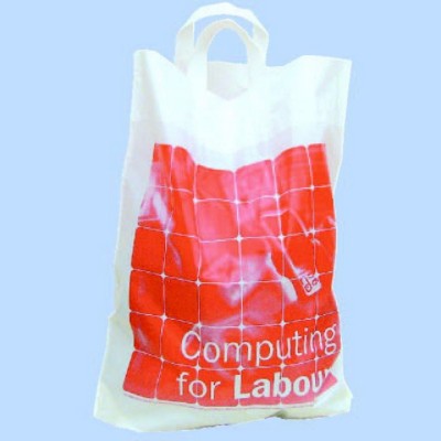 FLEXI LOOP HANDLE POLYTHENE PLASTIC CARRIER BAG.