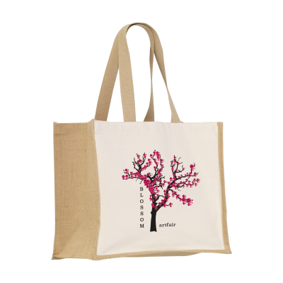 Picture of JUTE CANVAS SHOPPER TOTE BAG in Natural