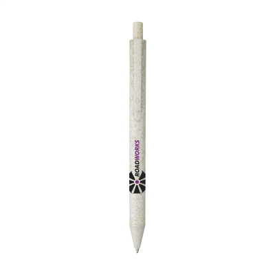 Picture of WHEAT-CYCLED WHEAT STRAW BALL PEN in White.