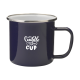 Picture of RETRO SILVER ENAMEL MUG 350 ML in Blue & Silver
