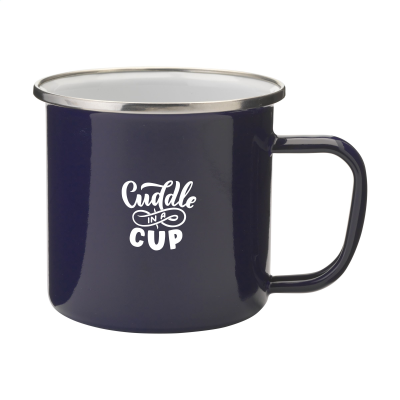 Picture of RETRO SILVER EMAILLE MUG in Blue & Silver