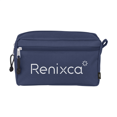 Picture of STACEY RPET TOILETRY BAG in Dark Blue.