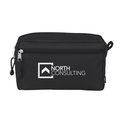 Picture of STACEY RPET TOILETRY BAG in Black.