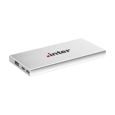 Picture of TECCO GRS RECYCLED ALUMINIUM METAL POWERBANK 5000 EXTERNAL CHARGER in Silver