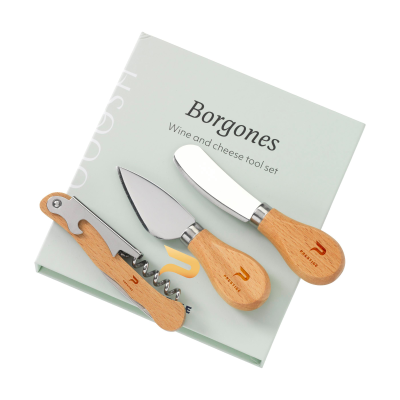 Picture of WOOOSH BORGONES WINE AND CHEESE TOOL SET in Wood