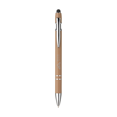 Picture of LUPA RCS RECYCLED ALUMINIUM METAL STYLUS PEN in Brown