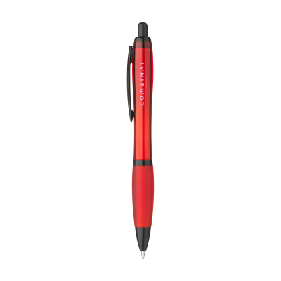 Picture of ATHOS TRANSBLACK RCS RECYCLED ABS PEN in Red