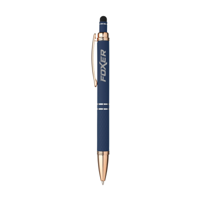 Picture of LUNA RCS RECYCLED ALUMINIUM METAL ROSE STYLUS PEN in Blue