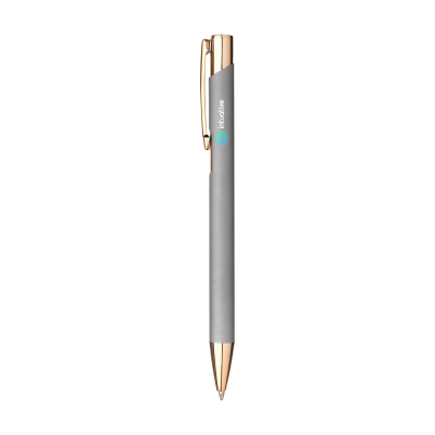 Picture of EBONY RCS RECYCLED ALUMINIUM METAL SOFT ROSE GOLD PEN in Grey