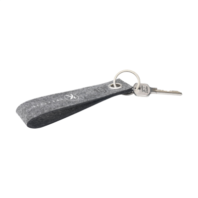 Picture of RPET FELT KEYRING in Grey