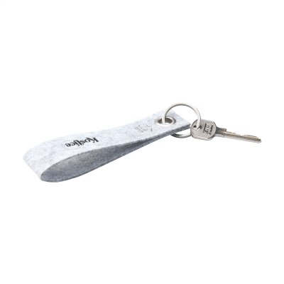 Picture of RPET FELT KEYRING in Light Grey