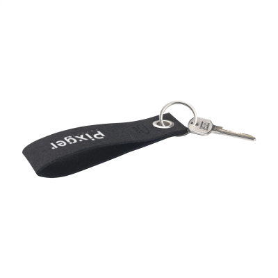 Picture of RPET FELT KEYRING in Black