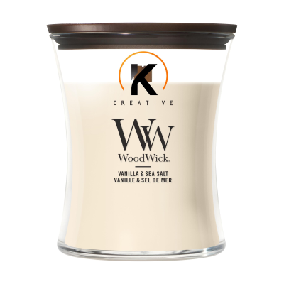Picture of WOODWICK VANILLA & SEA SALT MEDIUM CANDLE in Pink