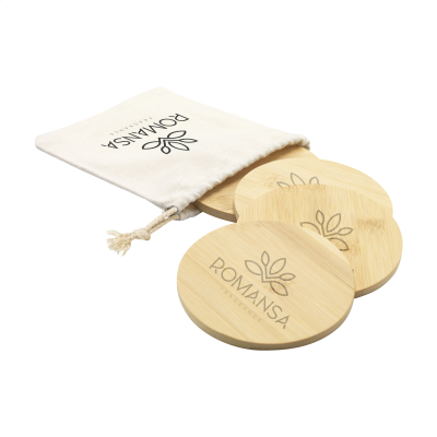 Picture of BAMBOO COASTER SET in Naturel.