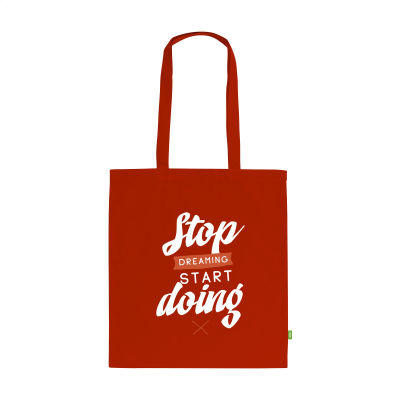 Picture of ORGANIC COTTON SHOPPER (140 G & M²) BAG in Red.