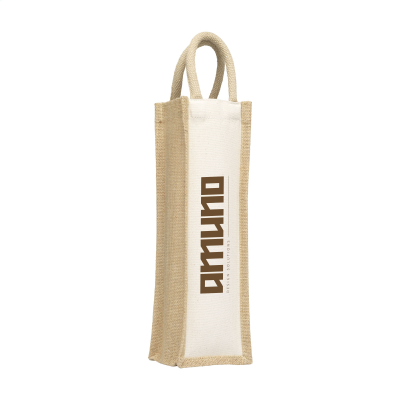 Picture of JUTE CANVAS WINE BAG in Naturel