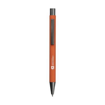 Picture of BRADY SOFT TOUCH RECYCLED ALUMINIUM METAL PEN in Orange.